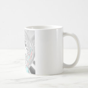 Mug Moderne Urban Ash Gris Flora Abstrait Motif Art