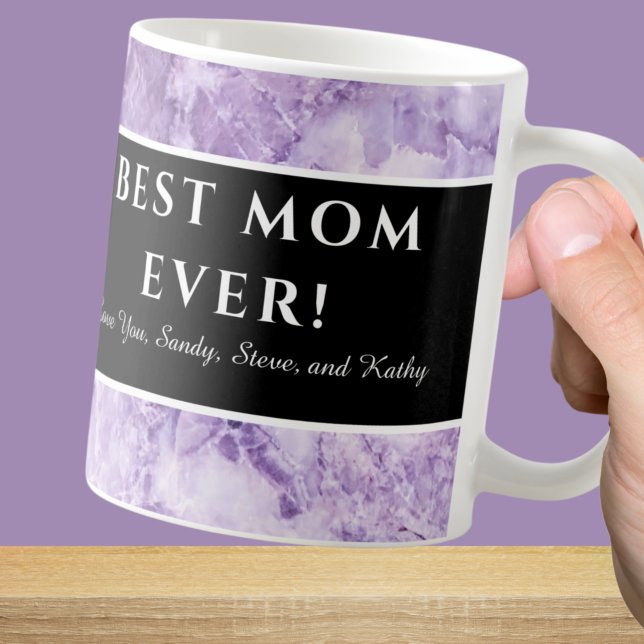 Mug Moderne violet "Meilleure maman jamais" Mère Appré (Créateur téléchargé)