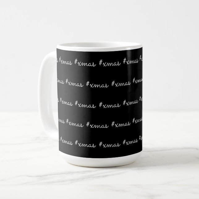 Mug Moderne XMAS Cool motif noir et blanc (Devant gauche)