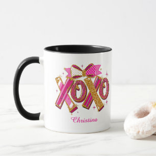 Mug Moderne XOXO Saint-Valentin Nom personnalisé