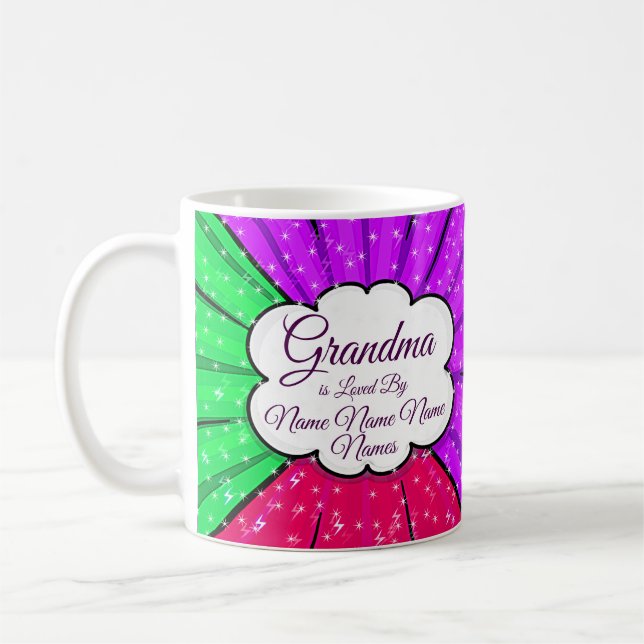 Mug Modifier Ajouter Des Noms Grand-Mère Est Aimée Par (Gauche)