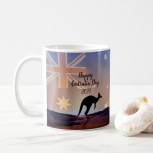 Mug Modifier le drapeau texte Kangaroo Australia Day