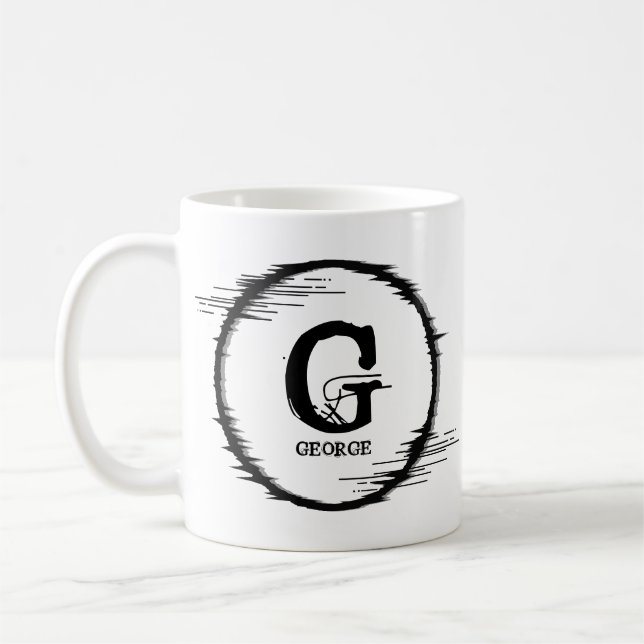 Mug Modifier le nom d'ajout initial Cercle dérangé E F (Gauche)
