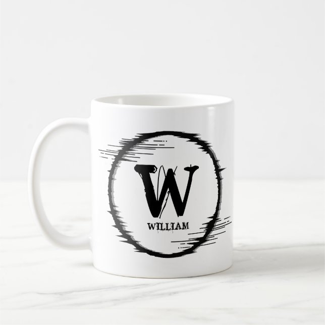 Mug Modifier le nom d'ajout initial Cercle dérangé U V (Gauche)