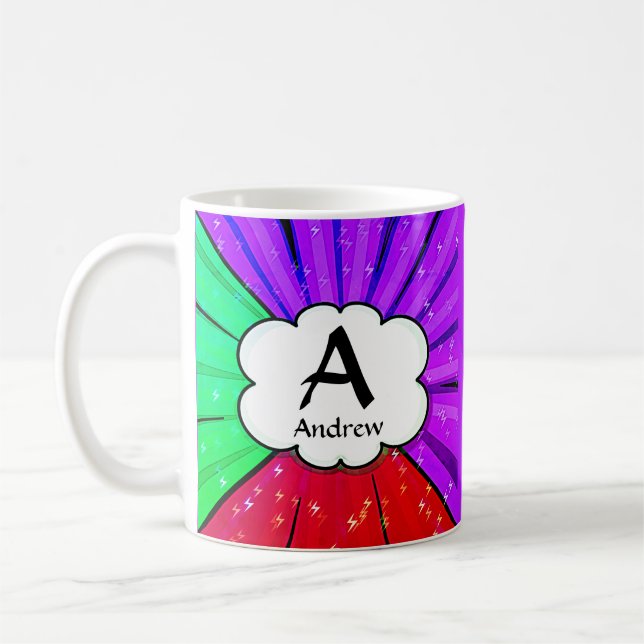 Mug Modifier le nom d'ajout initial, Pop Art Cloud - A (Gauche)