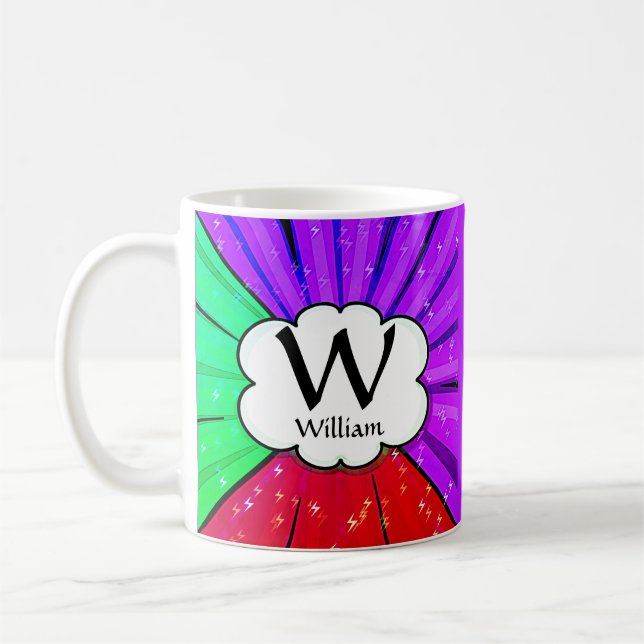 Mug Modifier le nom d'ajout initial, Pop Art Cloud - W (Gauche)