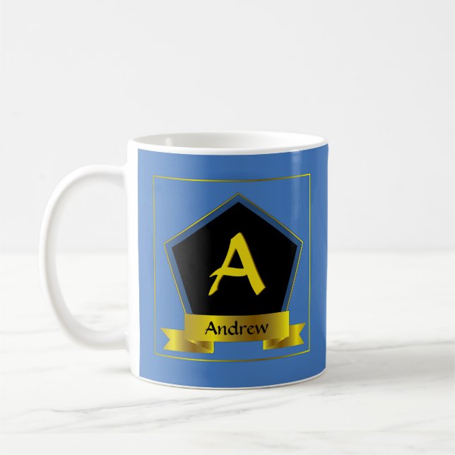 Mug Modifier le nom d'ajout initial, ruban bouclier -  (Gauche)