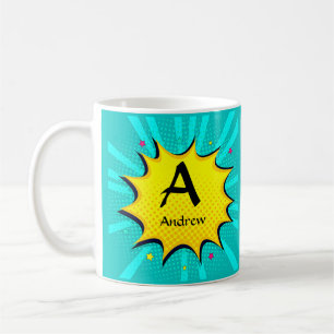 Mug Modifier le nom de l'ajout initial, Pop Art - A B