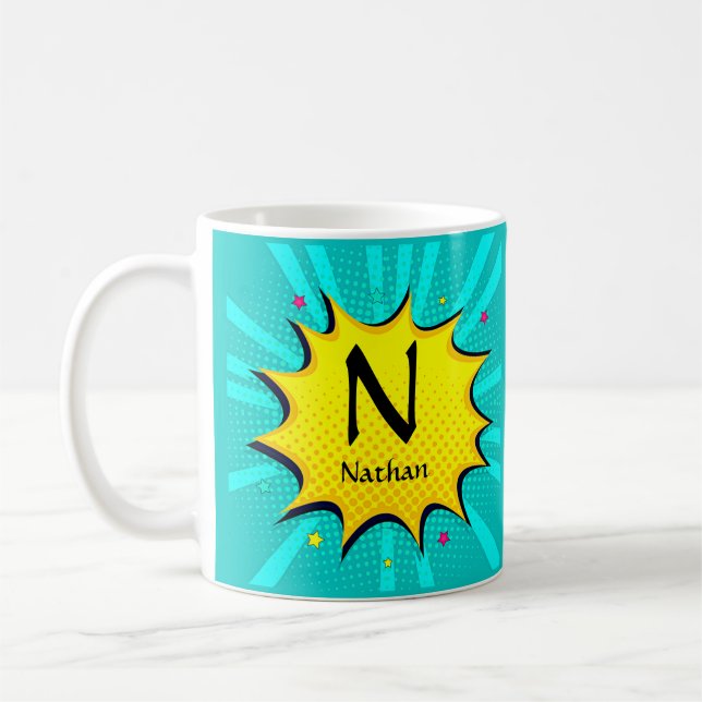 Mug Modifier le nom de l'ajout initial, Pop Art - M N  (Gauche)
