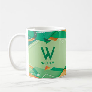 Mug Modifier le nom initial Ajouter le nom vert géomét