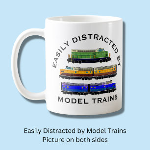 Mug Modifier le texte facilement distrait des trains d