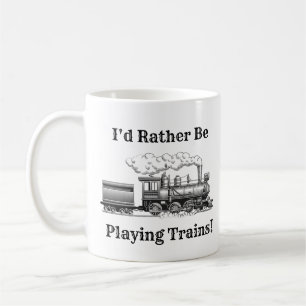 Mug Modifier le texte Je préfère jouer Trains Railroad