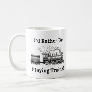 Mug Modifier le texte Je préfère jouer Trains Railroad