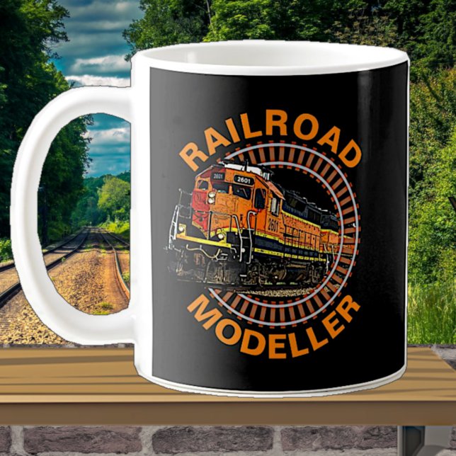 Mug Modifier le texte Modeleur ferroviaire Orange Dies (Créateur téléchargé)