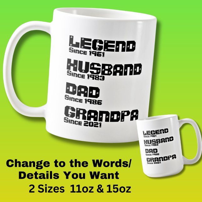 Mug Modifier N'IMPORTE QUEL Détail - Legend Husband Pa (Créateur téléchargé)