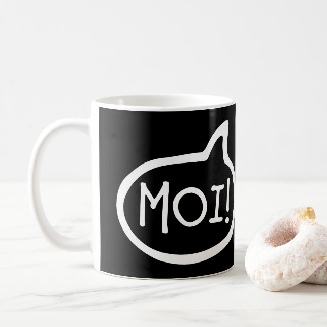 Mug MOI ! Salutation finlandaise, Bonjour, bulle vocal (Avec donut)