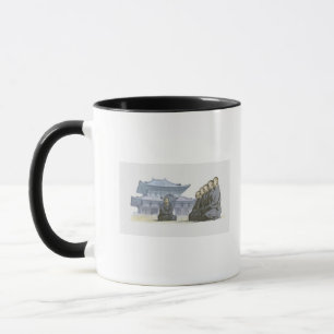 Mug Moines de bouddhiste zen se mettant à genoux en