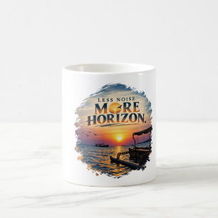 Mug Moins de bruit, plus d'horizon, minimal océan couc