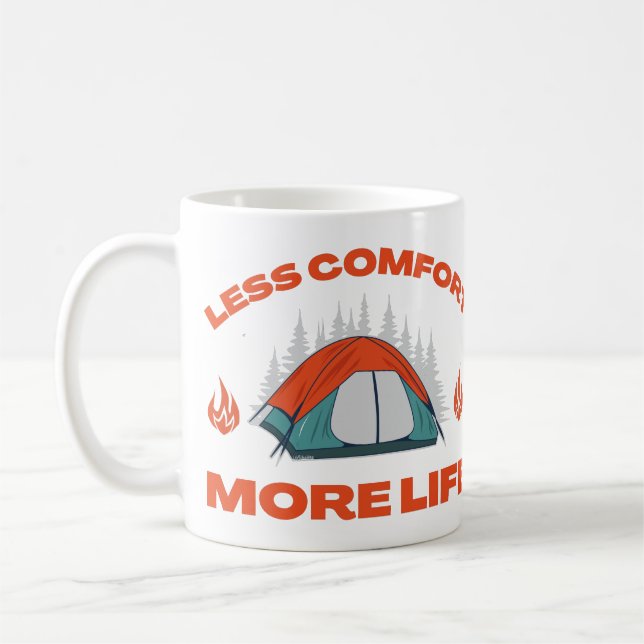 Mug MOINS DE CONFORT PLUS DE VIE séjour camping (Gauche)