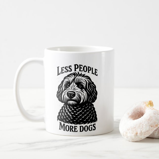 Mug Moins de Personnes Plus de Chiens - Golden Doo (Avec donut)