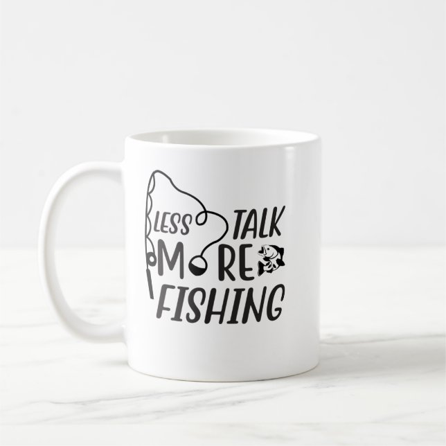 Mug Moins Discuter Plus Pêche, Drôle Pêcheur (Gauche)