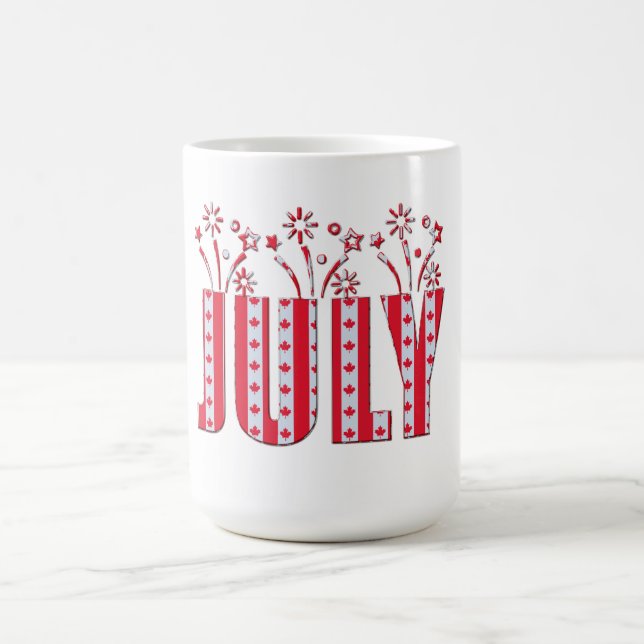 Mug Mois de la fête de juillet drapeau canadien Feuill (Centre)