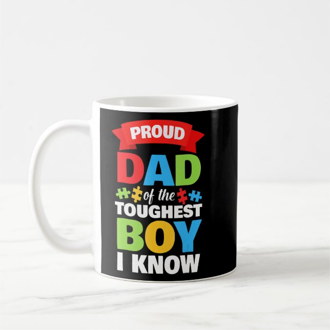 Mug Mois de la sensibilisation autistique Mens Fier Au (Gauche)