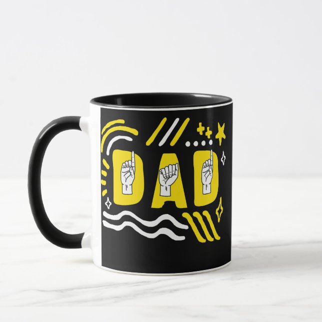 Mug Mois de la sensibilisation aux sourds Papa Fête de (Gauche)
