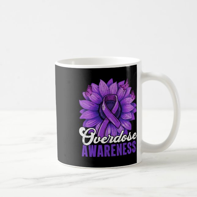 Mug Mois de la sensibilisation aux surdoses Ruban viol (Droite)