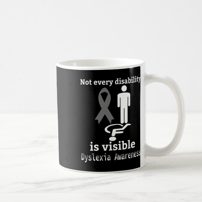 Mug Mois de la sensibilisation Ruban d'argent dyslexiq (Droite)