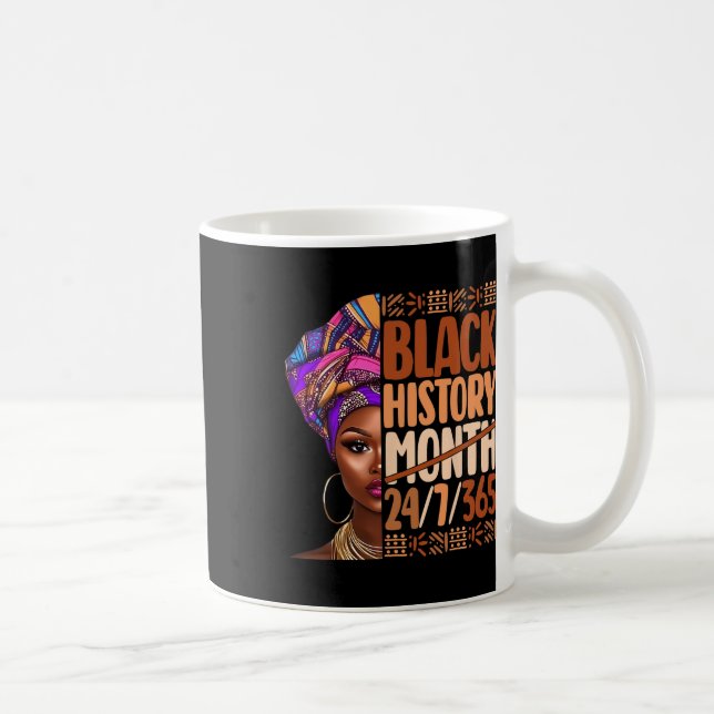 Mug Mois de l'histoire des Noirs 24 7 365 Fierté noire (Droite)