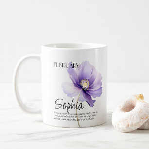 Mug Mois de naissance Fleur personnalisée de février