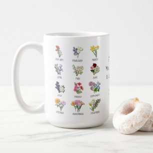Mug MOIS DE NAISSANCE FLEURS Floral Bible chrétienne V