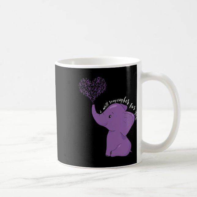 Mug Mois de sensibilisation Je termine éléphant ruban  (Droite)