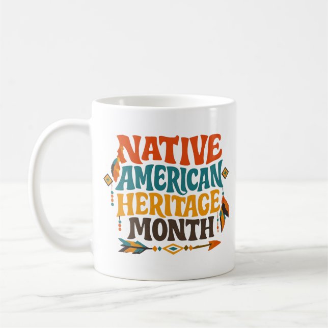 Mug Mois du patrimoine amérindien rétro groovy (Gauche)
