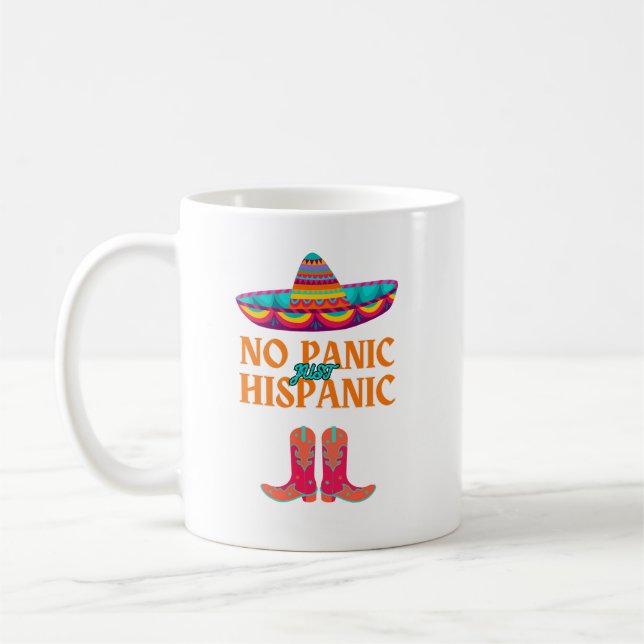 Mug Mois du patrimoine hispanique Pas de panique drôle (Gauche)