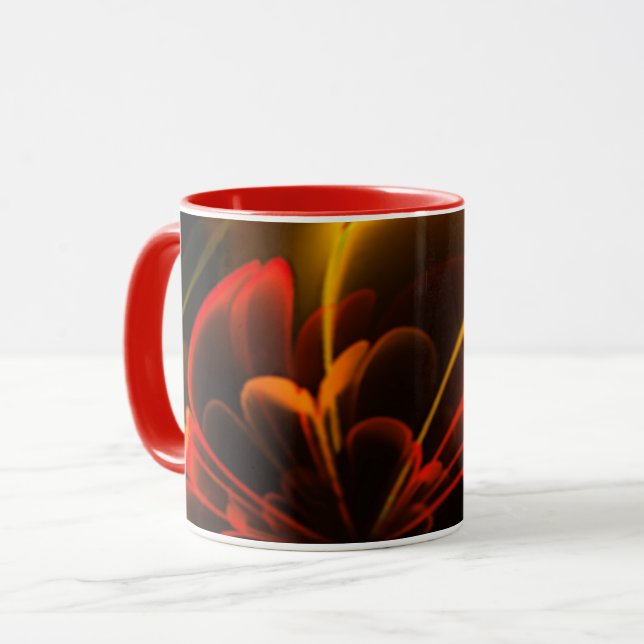Mug Moitié Corolla rouge orange stylisée (Devant gauche)
