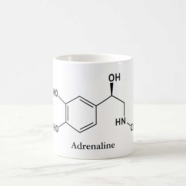 Mug Molécule de chimie adrénaline épinéphrine (Centre)