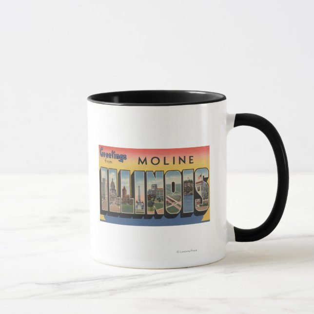 Mug Moline, Illinois - Scènes de grandes lettres (Droite)
