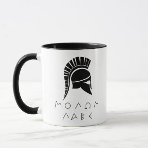 Mug "Molon Labe" Défiance spartiate avec un ancien cas