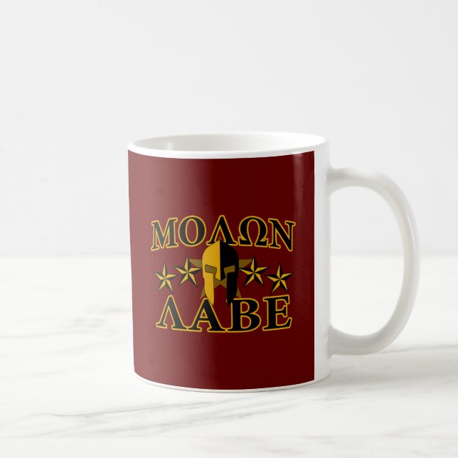Mug Molon Labe Spartan Warrior 5 étoiles Bourgogne (Droite)