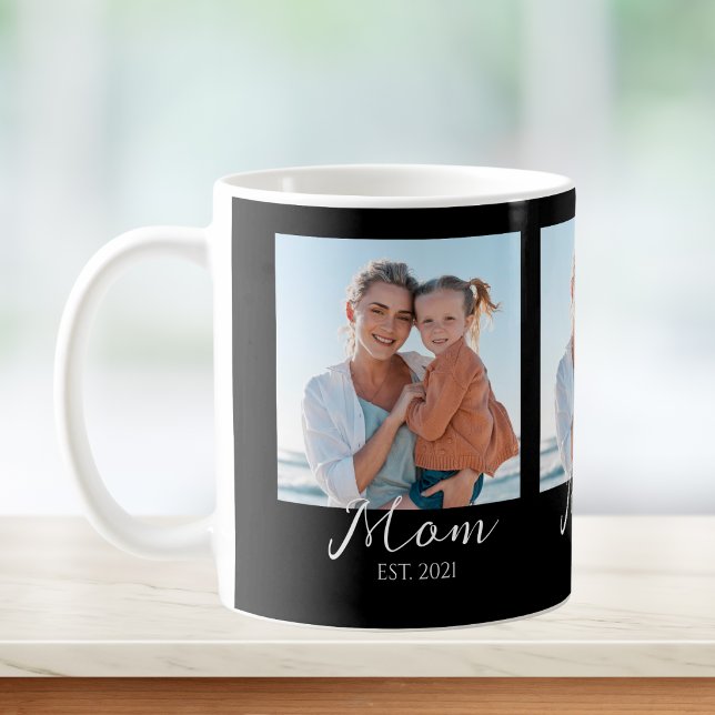 Mug Mom a établi Script Noir 3 Photo  (Créateur téléchargé)