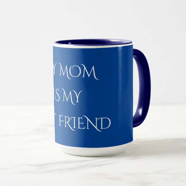 Mug "MOM" café ou thé DEUX TONED mug. (Devant droit)