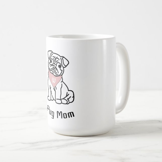 Mug MOM carlin - CHIEN PERSONNALISÉ INITIAL (Devant droit)