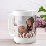 Mug MOM - Collage photo multiple et monogramme personn<br><div class="desc">Montrez à votre mère votre amour avec notre photo-collage MOM personnalisé et votre mug monogramme. Notre design est composé d'un design d'enveloppement avec sept collages photo. "MOM" affiché en blanc sur la photo. Cette tasse spéciale est le cadeau parfait à envoyer à votre mère pour le jour de la mère,...</div>