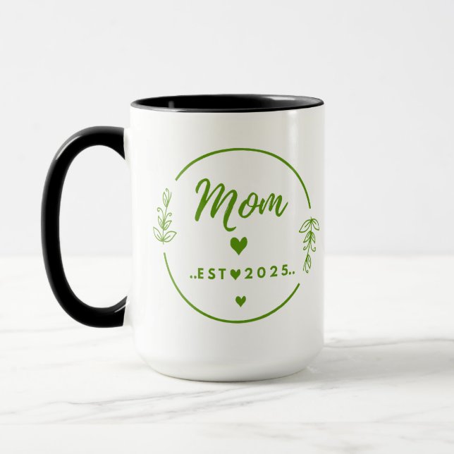 Mug Mom Est . 2025 T-Shirt-New Mom Gift- Mother Shirt (Gauche)