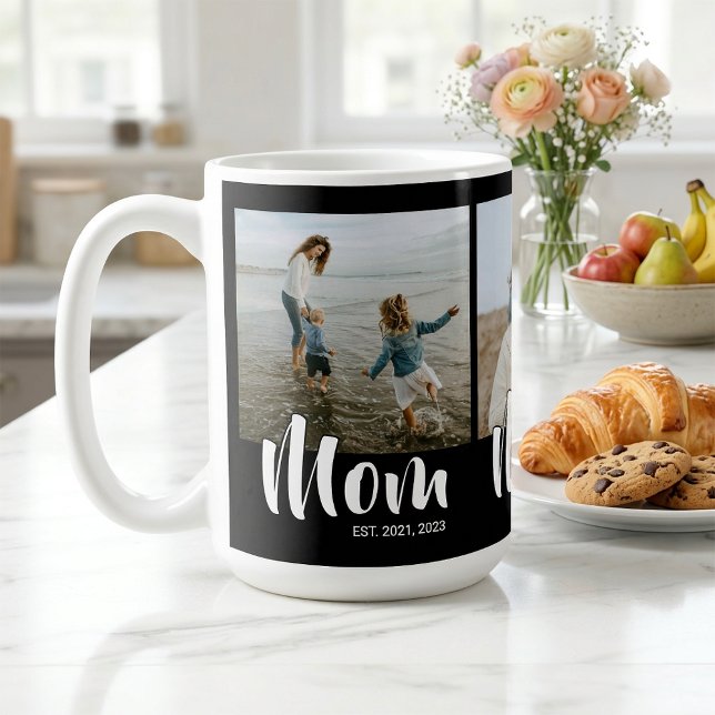 Mug Mom Established Script Black 3 Photo (Mom Established Script Black 3 Photo Coffee Mug)