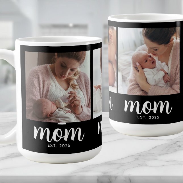 Mug Mom Established Script Black 3 Photo Coffe Coffee (Créateur téléchargé)