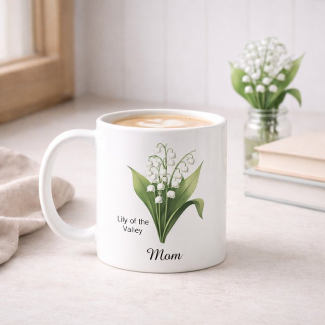 Mug Mom May Birth Flower Lily of the Valley  (Créateur téléchargé)