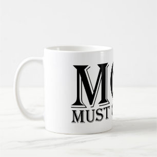 Mug MOM (must obey me) Saying Black